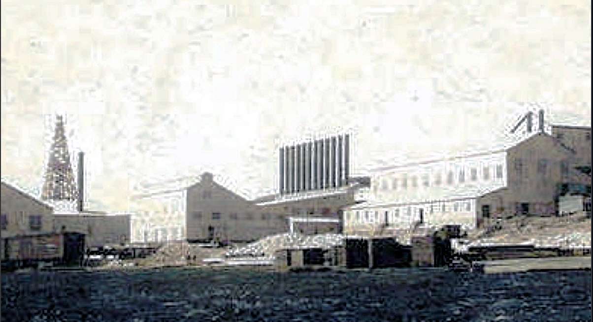 Davenport cement works industrial buildings and equipment in 1907